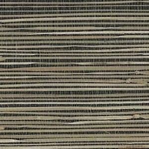 Black Beige Natural Grasscloth Wallpaper SAMPLE Textured NZ0786