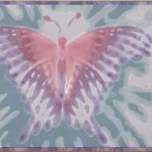 Girls Butterfly Wallpaper Border Pink Purple Green TYE1004 FREE Ship