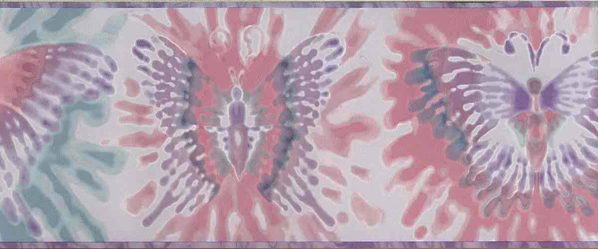 Girls Butterfly Wallpaper Border Pink Purple Green TYE1004 FREE Ship - Image 2
