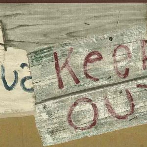 Teenager Clubhouse Wallpaper Border Gray Red KJ0351B FREE Ship