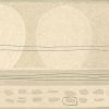 geometric beige wallpaper border, gray, egg, rectangles, lines, foyer, living room