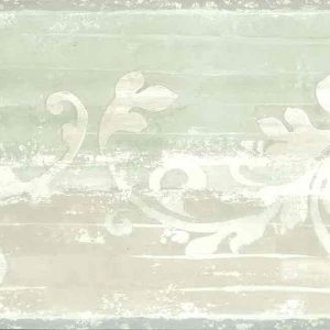 Beige Scroll Vintage Wallpaper Border Green QC3438-B FREE Ship