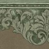 green scroll wallpaper border, beige, cutout, dining room, bedroom