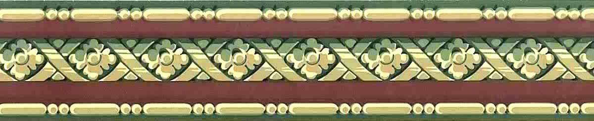 Red Green Vintage Wallpaper Border Lattice 1005-7101 FREE Ship - Image 2
