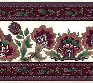 Waverly Magenta Vintage Wallpaper Border Floral 555756 FREE Ship