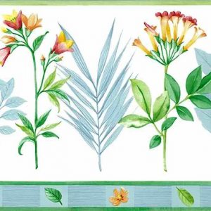 Waverly Botanical Vintage Wallpaper Border Blue Floral 576050 FREE Ship