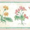wildflowers vintage floral wallpaper border, UK, English cottage, faux finish, red, green, yellow, pink, edroom, kitchen