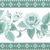 green roses vintage wallpaper border, Waverly, Off-White, roses, cottage