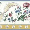 ribbon vintage wallpapr border,yellow, red, blue, green, leaves, floral, flowers, bedroom, kitchen