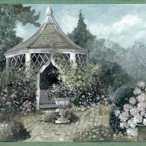 Garden Vintage Wallpaper Border Floral Gazebo ZW10234B FREE Ship