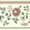 rose green vintage floral wall border, pink, white, blue, green, paisley, cottage