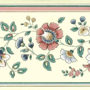 Rose Green Vintage Floral Wall Border Paisley Cottage AW3071 FREE Ship