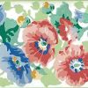 Laura Ashley floral vintage border, green, blue, red-pink, off-white, English cottage, bedroom