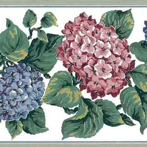 Hydrangea Vintage Wallpaper Border Cottage Blue CA16800 FREE Ship