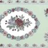 floral sampler vintage wallpaper border, roses, rose, blue, green, UK