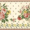 paisley peonies vintage wallpaper border, pink, red, white, cream, beige, gray, basket