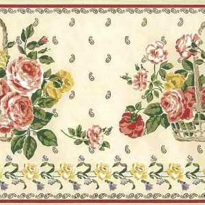 Paisley Peonies Vintage Wallpaper Border Floral RW8224B FREE Ship