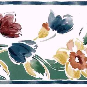 Spring Flowers Vintage Wallpaper Border Daisies Tulips KK5091B D/Rs