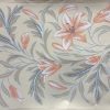Schumacher vintage wallpaper border, floral, peach, beige, taupe, lilies, English cottage