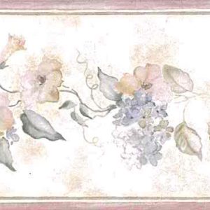 Morning Glories Vintage Wallpaper Border Hydrangeas Floral B.0643 FREE Ship