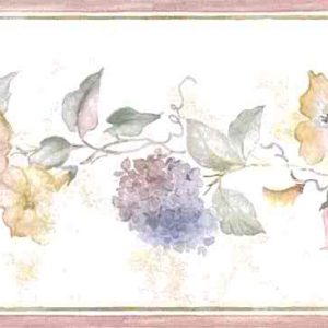 Morning Glories Vintage Wallpaper Border Hydrangeas Floral B.0643 FREE Ship