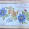 Script floral vintage wallpaper border, peach, blue, rose