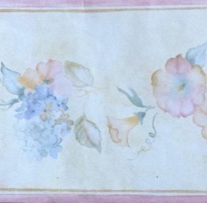 Hydrangeas Vintage Wallpaper Border Floral Girls B.0646 FREE Ship