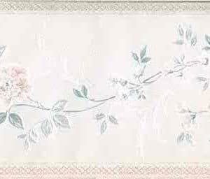 Satin Floral Vintage Wallpaper Border Pink UK 85166 FREE Ship