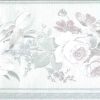pink vintage floral wallpaper border, blue, green, cream, textured, glazed, ribbed, English cottage