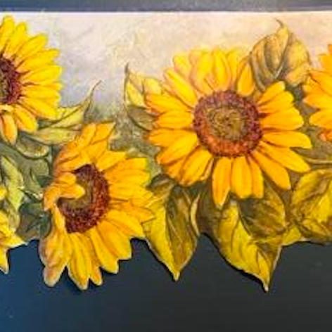 Sunflower Vintage Wallpaper Border Kitchen Cutout Yellow KBE12511B