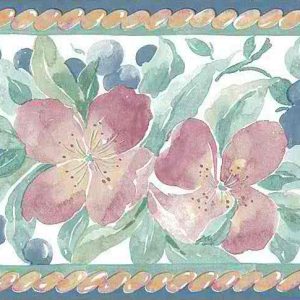 Lilies Vintage Wallpaper Border Kitchen Plums Pink TM2043B FREE Ship