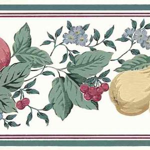 Pears Peaches Cherries Vintage Wallpaper Border Kitchen GH16316 FREE Ship