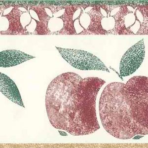 Lemons Apples Vintage Wallpaper Border Red Kitchen 80330 FREE Ship