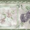 grapes vintage wallpaper border pink green