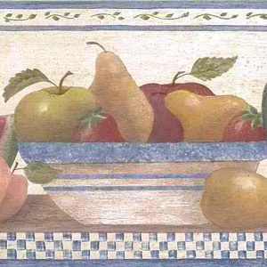 Vintage Wallpaper Fruit Border Kitchen Apple Pear 245B57484 FREE Ship