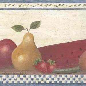 Vintage Wallpaper Fruit Border Kitchen Apple Pear 245B57484 FREE Ship