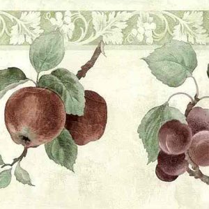 Plums Pears Vintage Wallpaper Border Fruit Kitchen 22556 FREE Ship