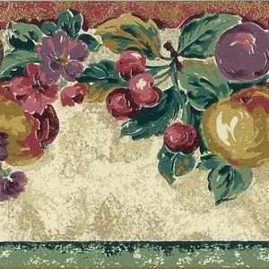 Vintage Wallpaper Border Kitchen Fruit Green Red KS19827 FREE Ship