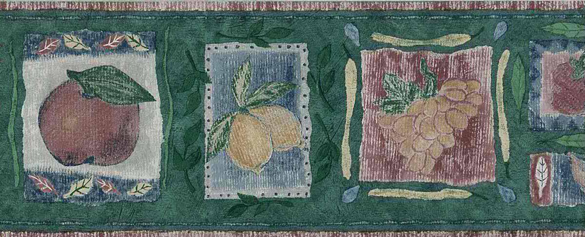 Kitchen Vintage Green Border Fruit 52839816 FREE Ship - Image 2
