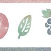 apples grapes vintage wallpaper, pink, blue, green, kitchen, leaves, off-white
