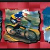childrens vintage wallpaper border , sports, surfing, football, soccer, cycling, board sailing. red, black