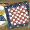 Americana vintage wallpaper border, games, board games, red, white, blue, country, cut out