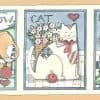 vintage animal wallpaper border, cat, hen, cow, sheep, rabbit, children's, kids, playroom, bedroom, country, Americana