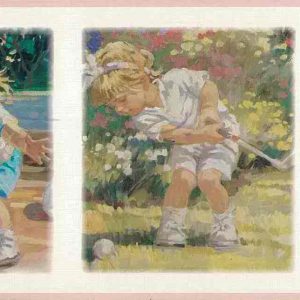 Children’s Vintage Wallpaper Border Girls Sports PR4053B FREE Ship