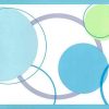 circles wallpaper border, green, blue, off-white, contemporary, modern, children's, kitchen, nursery, gray