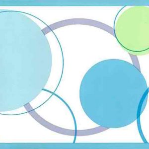 Circles Wallpaper Border Blue Green Modern SK6201B FREE Ship