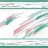 vintage brushstrokes wallpaper border, kitchen, pink, teal, off-white, glazed, contemporary, modern
