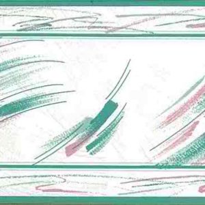 Vintage Brushstrokes Wallpaper Border Kitchen Pink Teal 161 FREE Ship