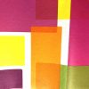 modern geometric wallpaper border, orange, yellow, green, white, contemporary, kitchen, children's playroom