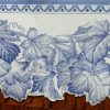 blue leaf vintage border, wallpaper border, cutout, Waverly, white, bedroom, cottage